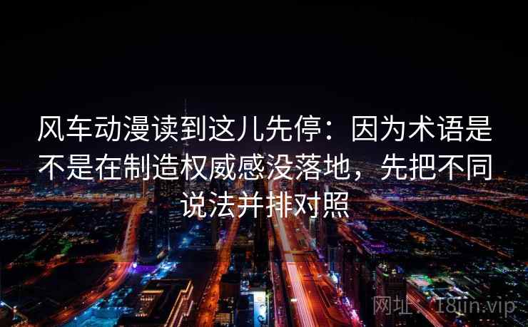 风车动漫读到这儿先停：因为术语是不是在制造权威感没落地，先把不同说法并排对照